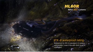 Fenix HL60R - Lanternă Frontală Reîncărcabilă - 950 Lumeni - 116 Metri - Negru